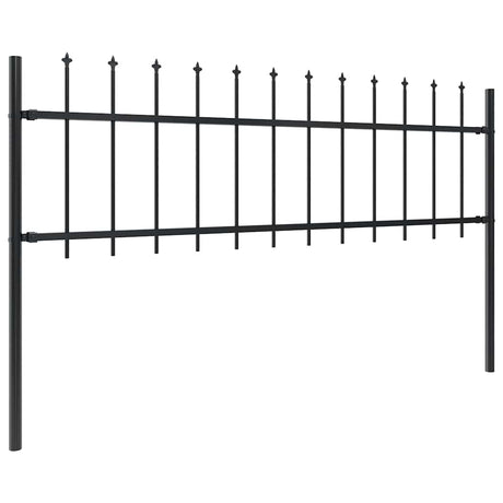 Vidaxl Gartenzaun mit Spears Top 1,8 m Stahlschwarz