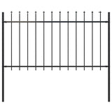Vidaxl Gartenzaun mit Spears Top 1,8 m Stahlschwarz