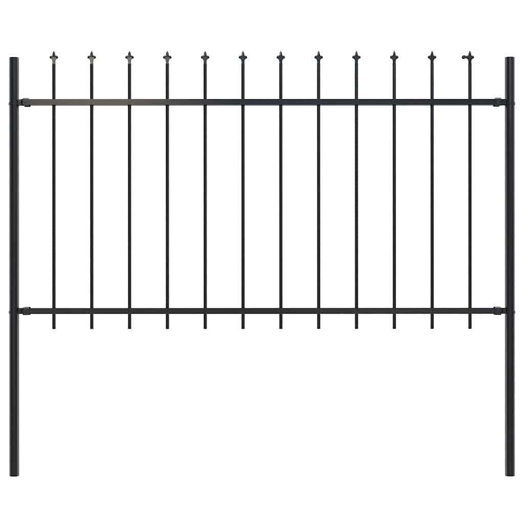 Vidaxl Garden Fence With Spears Top 1,8 M stål svart