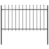 Vidaxl Garden Fence With Spears Top 1,8 M stål svart