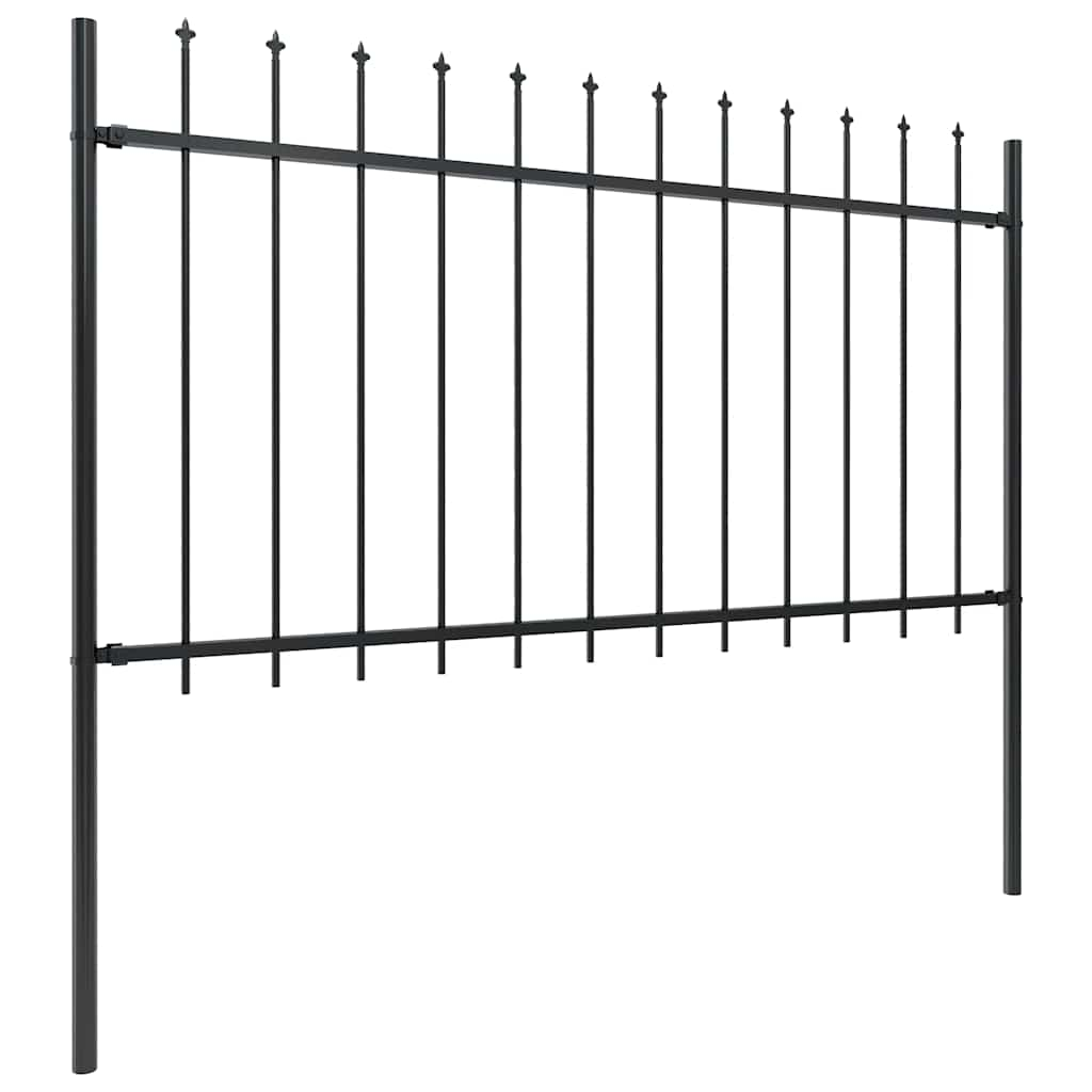 Vidaxl Garden Fence With Spears Top 1,8 M stål svart