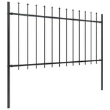 Vidaxl Garden Fence With Spears Top 1,8 M stål svart