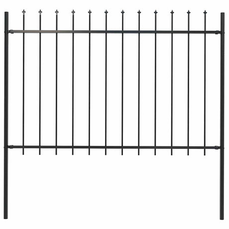 Vidaxl Gartenzaun mit Spears Top 1,8 m Stahlschwarz