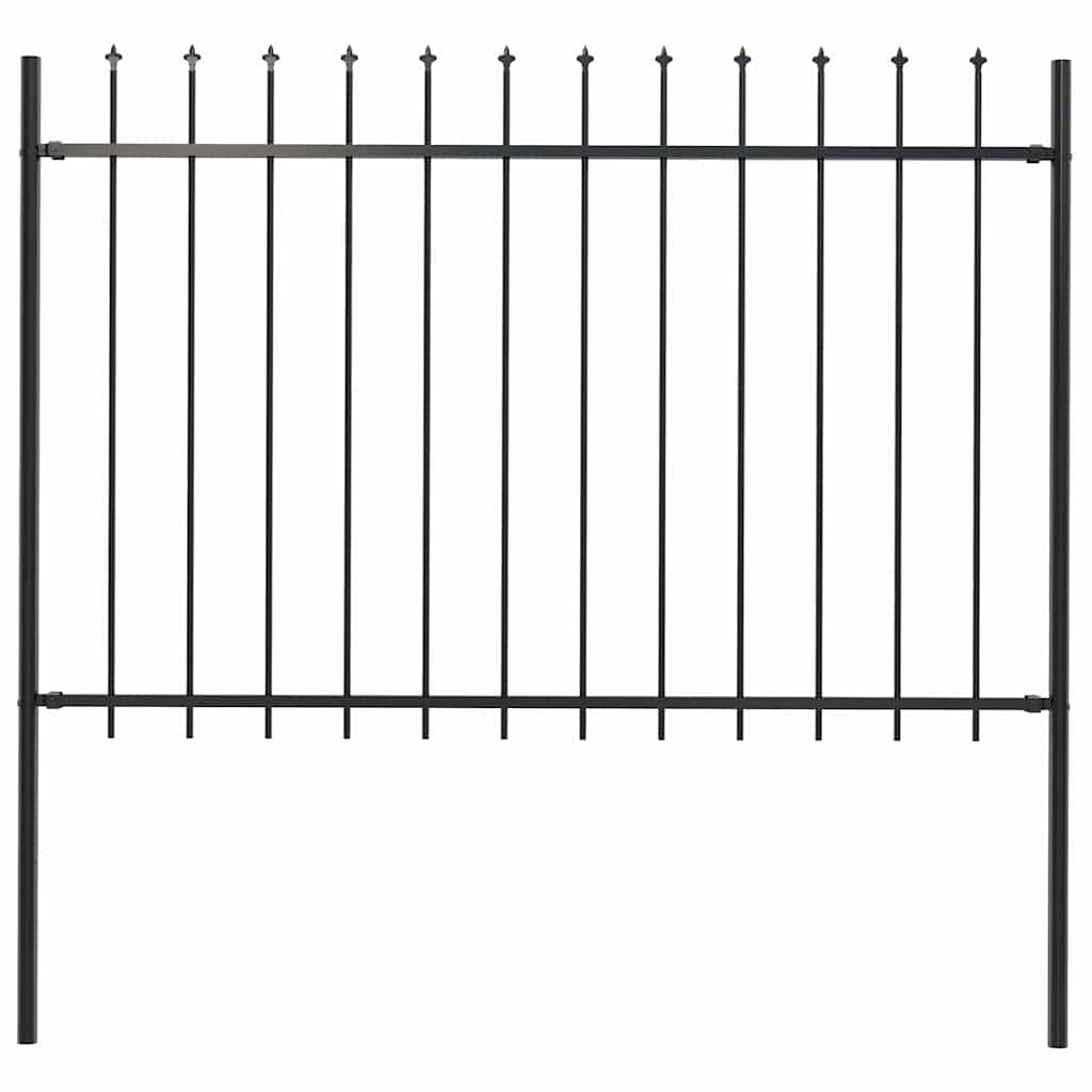 Vidaxl Garden Fence With Spears Top 1,8 M stål svart