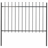 Vidaxl Garden Fence With Spears Top 1,8 M stål svart