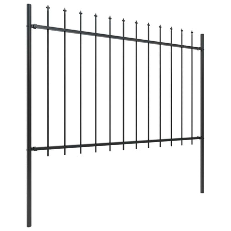 Vidaxl Gartenzaun mit Spears Top 1,8 m Stahlschwarz