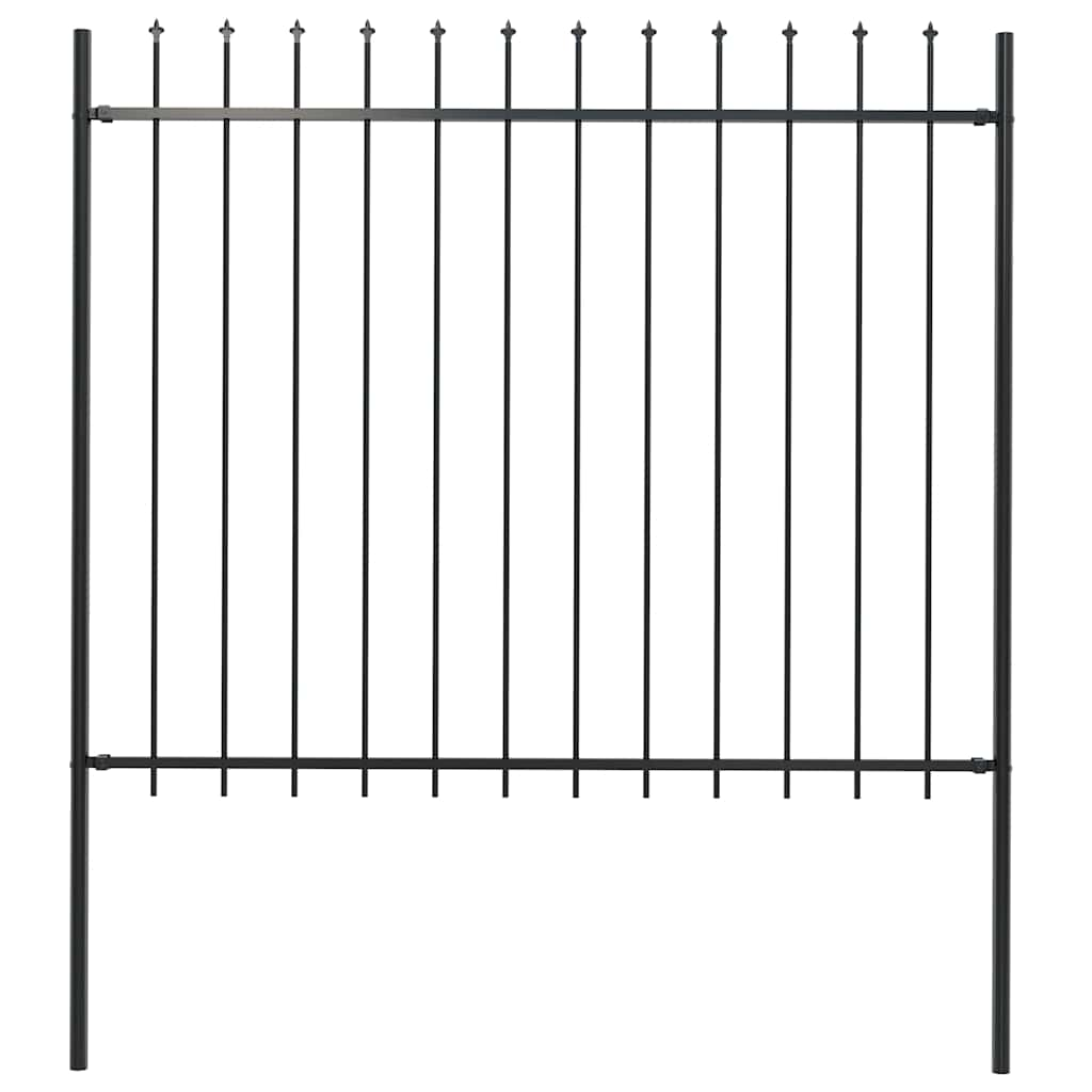 Vidaxl Garden Fence s Spears Top 1,8 M Steel Black