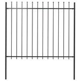 Vidaxl Garden Fence s Spears Top 1,8 M Steel Black