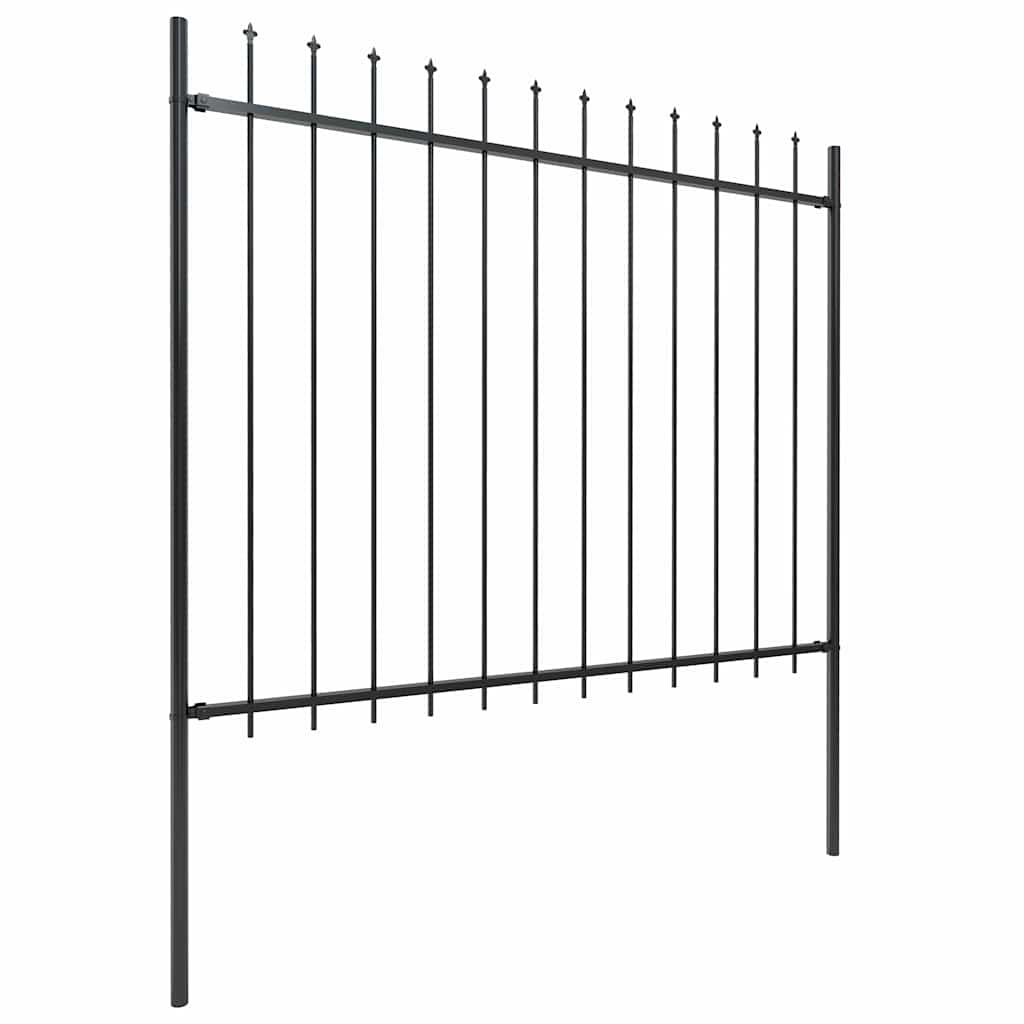 Vidaxl Garden Fence s Spears Top 1,8 M Steel Black