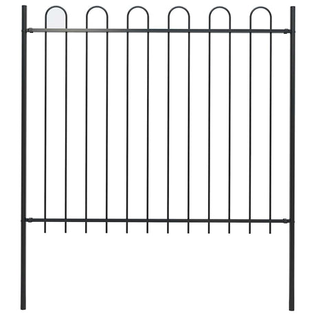 Vidaxl tuinhek met ringtop staal 181x150 cm zwart
