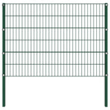 Vidaxl fence panel with posts 1.7x1.2 m iron green