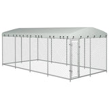 VidaXL dog kennel for outside with roof 7.6x3.8x2.3 m