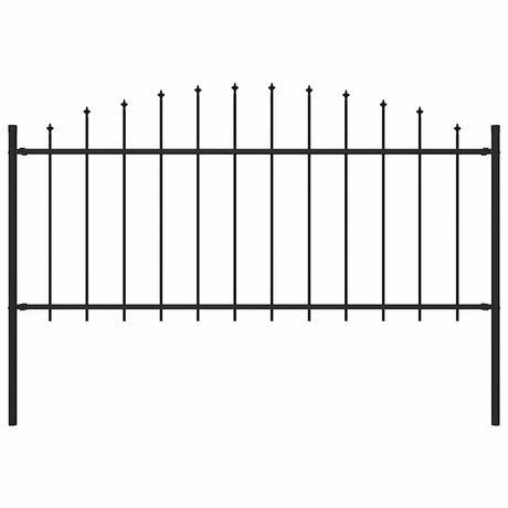Vidaxl tuinhek met speren bovenkant (0,5-0,75)x1,7 m staal zwart