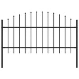 Vidaxl Garden Fence con Spears Top (1-1,25) x1,7 m in acciaio nero