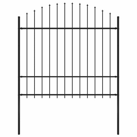 Vidaxl Gartenzaun mit Speerentop (1,5-1,75) x1,7 M Stahlschwarz