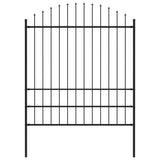 Vidaxl Gartenzaun mit Spears Top (1,75-2) x1,7 M Stahlschwarz