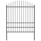 Vidaxl tuinhek met speren bovenkant (1,75-2)x1,7 m staal zwart