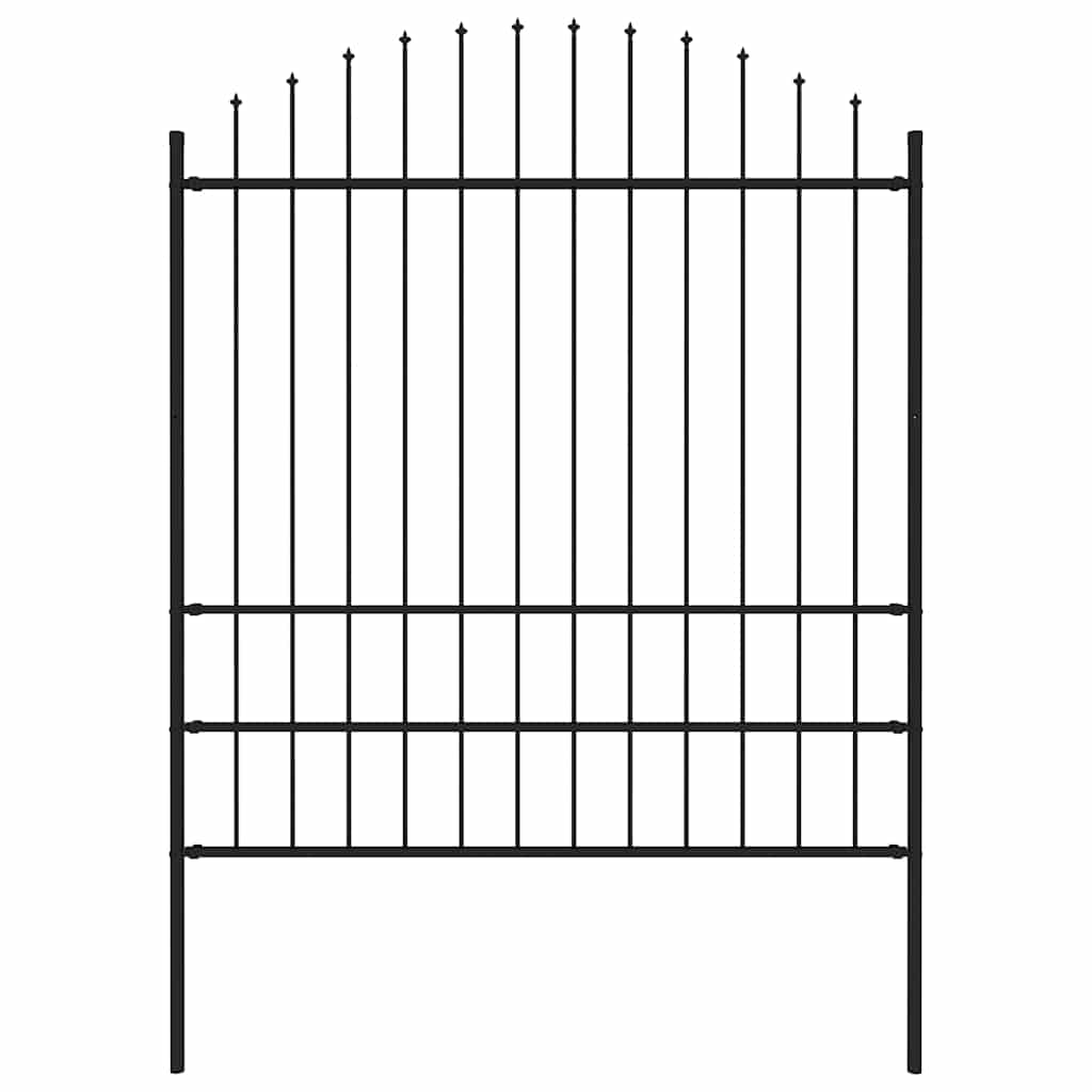 Vidaxl Gartenzaun mit Spears Top (1,75-2) x1,7 M Stahlschwarz