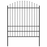 Vidaxl Gartenzaun mit Spears Top (1,75-2) x1,7 M Stahlschwarz