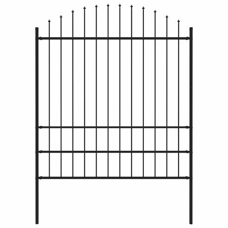 Vidaxl Gartenzaun mit Spears Top (1,75-2) x1,7 M Stahlschwarz