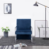 Vidaxl fauteuil met chromen poten fluweel blauw