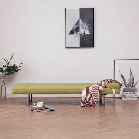 Vidaxl slaapbank met twee kussens polyester groen