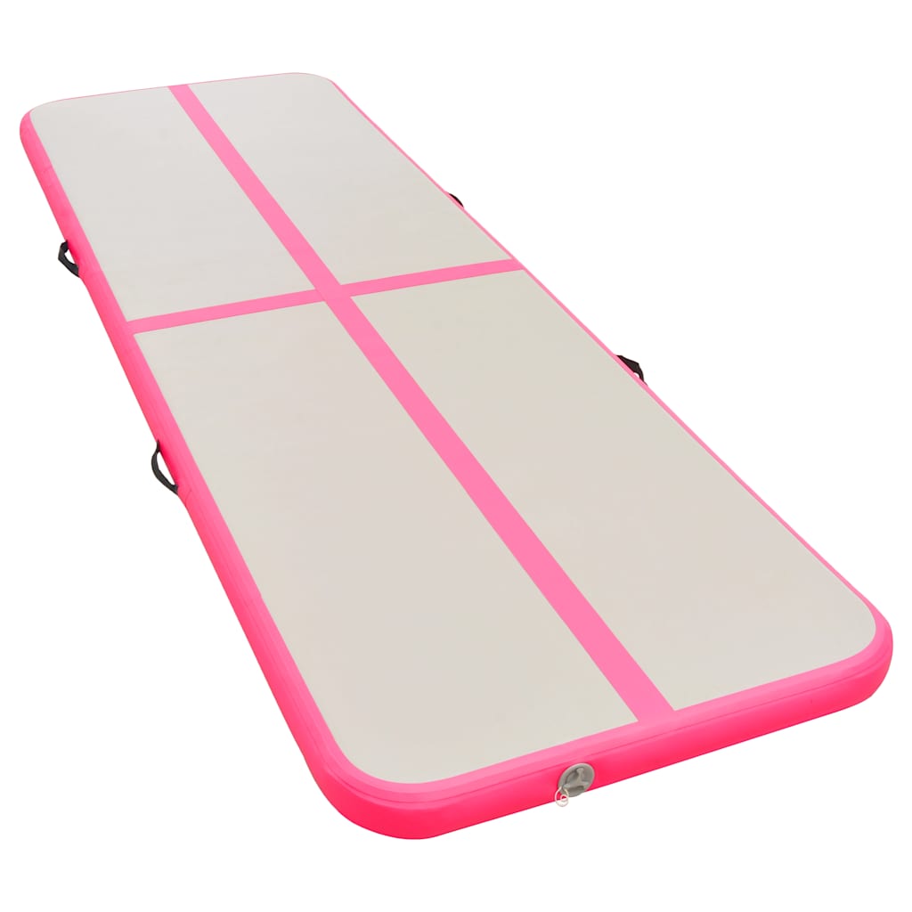 BIDAXL Gymnastics Mat med pump Uppblåsbar 300x100x10 cm PVC Pink