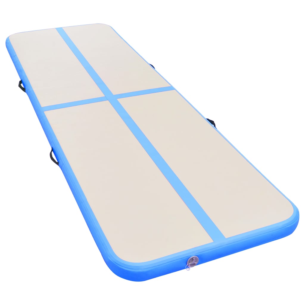 BIDAXL Gymnastics Mat med pump Uppblåsbar 300x100x10 cm PVC Blue