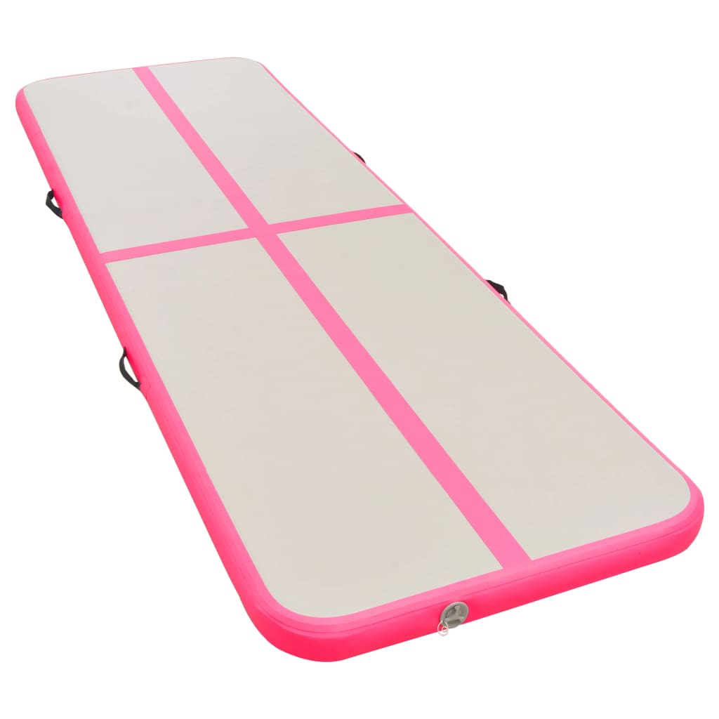 Gimnastična preproga Vidaxl z napihovanjem črpalke 400x100x10 cm PVC PINK