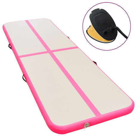 Vidaxl Gymnastics Matte mit Pumpen aufblasbar 600x100x10 cm PVC Pink