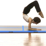 Vidaxl gymnastiekmat met pomp opblaasbaar 600x100x10 cm pvc blauw