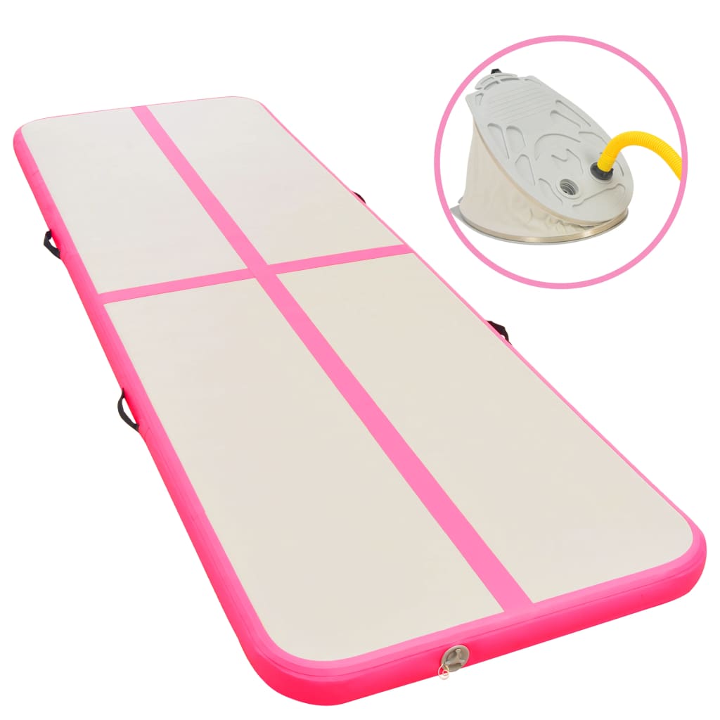 Vidaxl gymnastics mat with pump inflatable 700x100x10 cm PVC pink