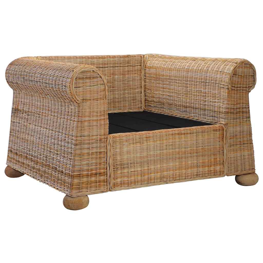 Vidaxl fauteuil met kussens natuurlijk rattan
