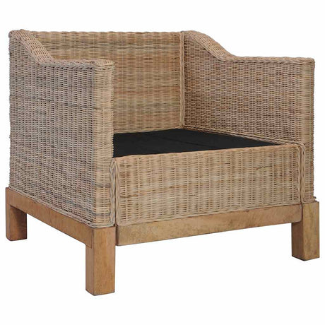 Vidaxl fauteuil met kussens natuurlijk rattan