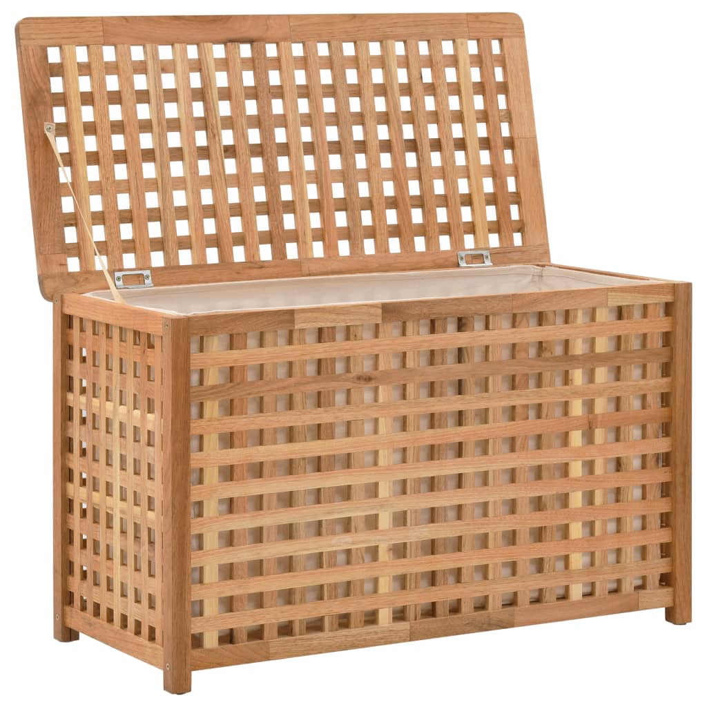 Vidaxl Laundry Basket 77,5x37.5x46,5 cm Pevné dřevo ořechového ořechu