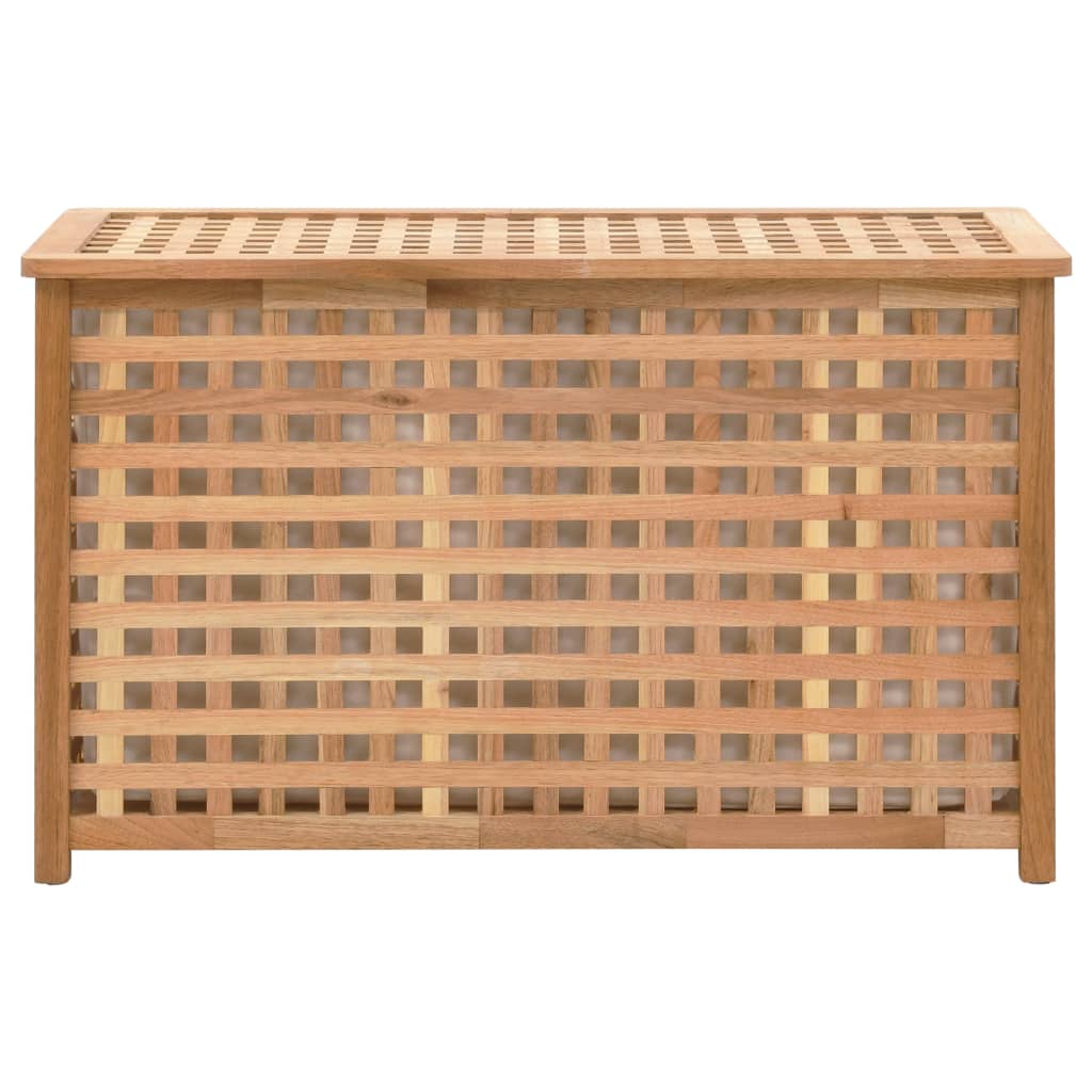 Cesta de lavandería Vidaxl 77.5x37.5x46.5 cm de madera de nogal sólida