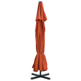 Vidaxl Parasol con terracotta di base portatile luminosa