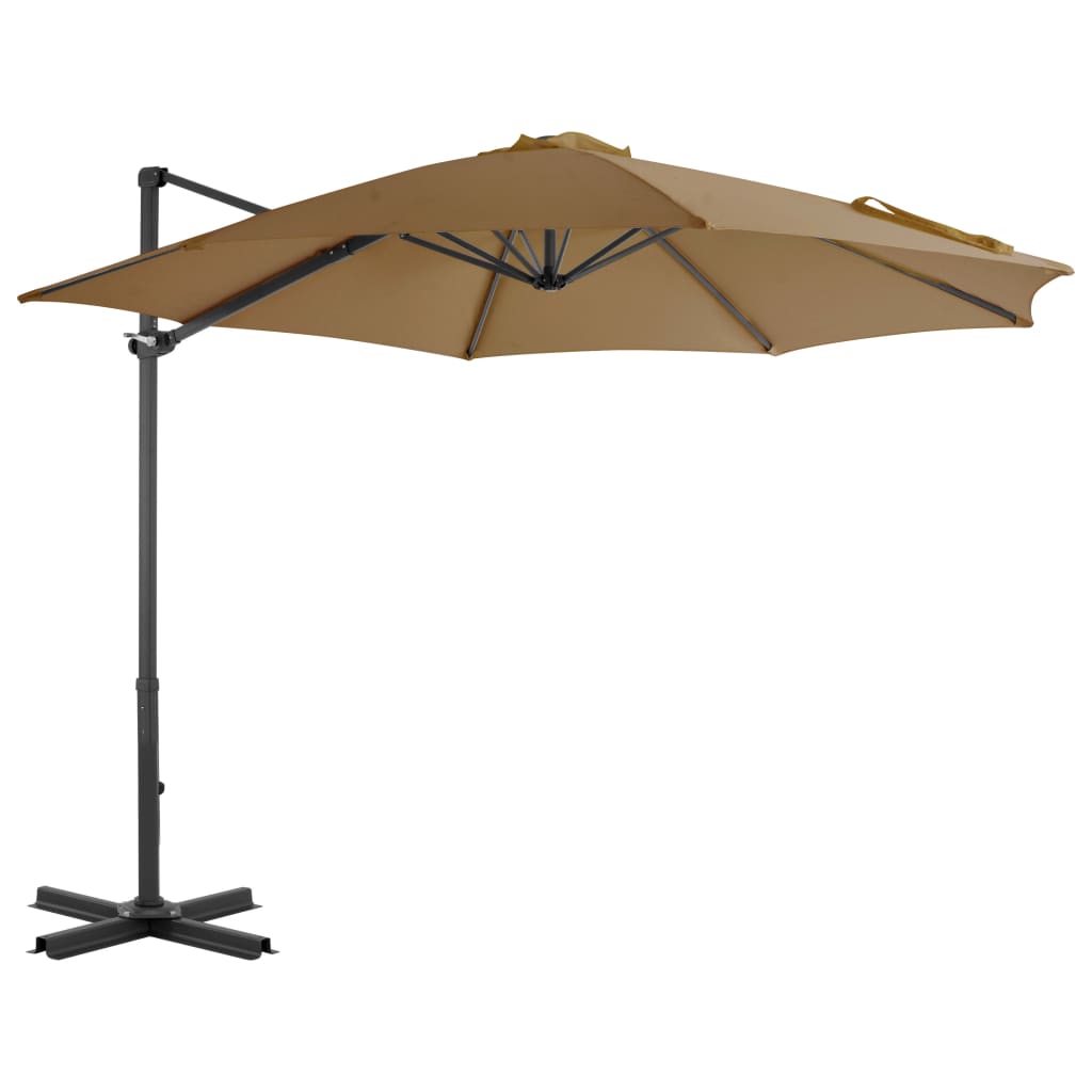 Parasol vidaxl avec taupe de base portable