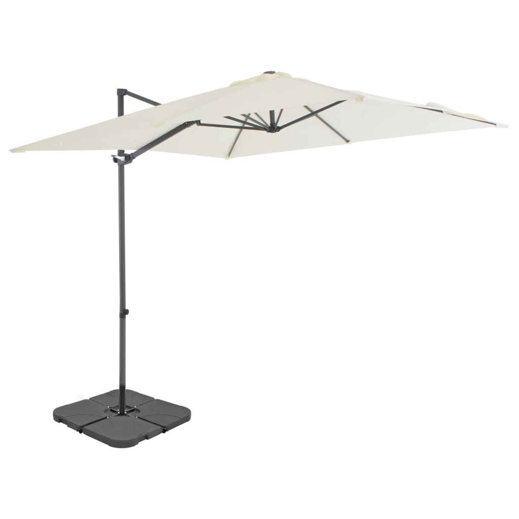 VidaXL parasol with portable base sand -colored