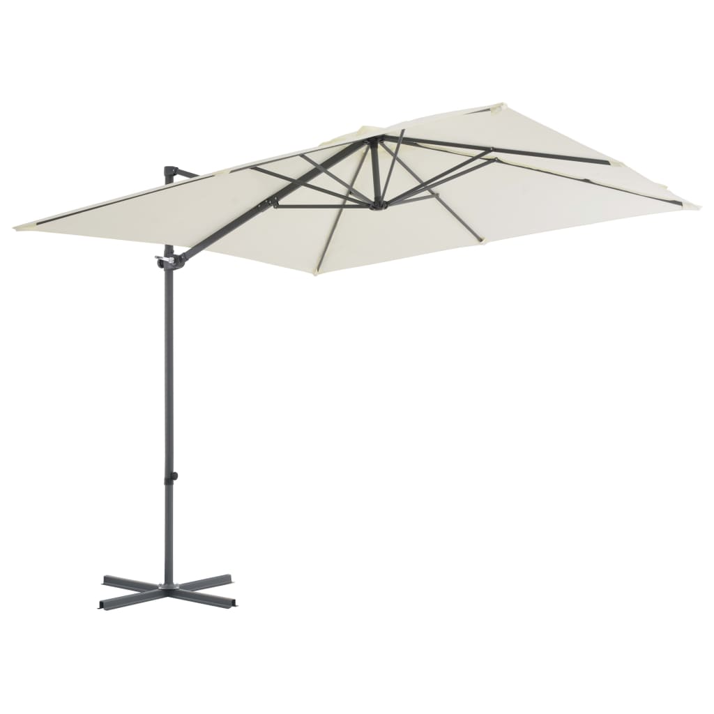 VidaXL parasol with portable base sand -colored