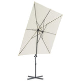 VidaXL parasol with portable base sand -colored