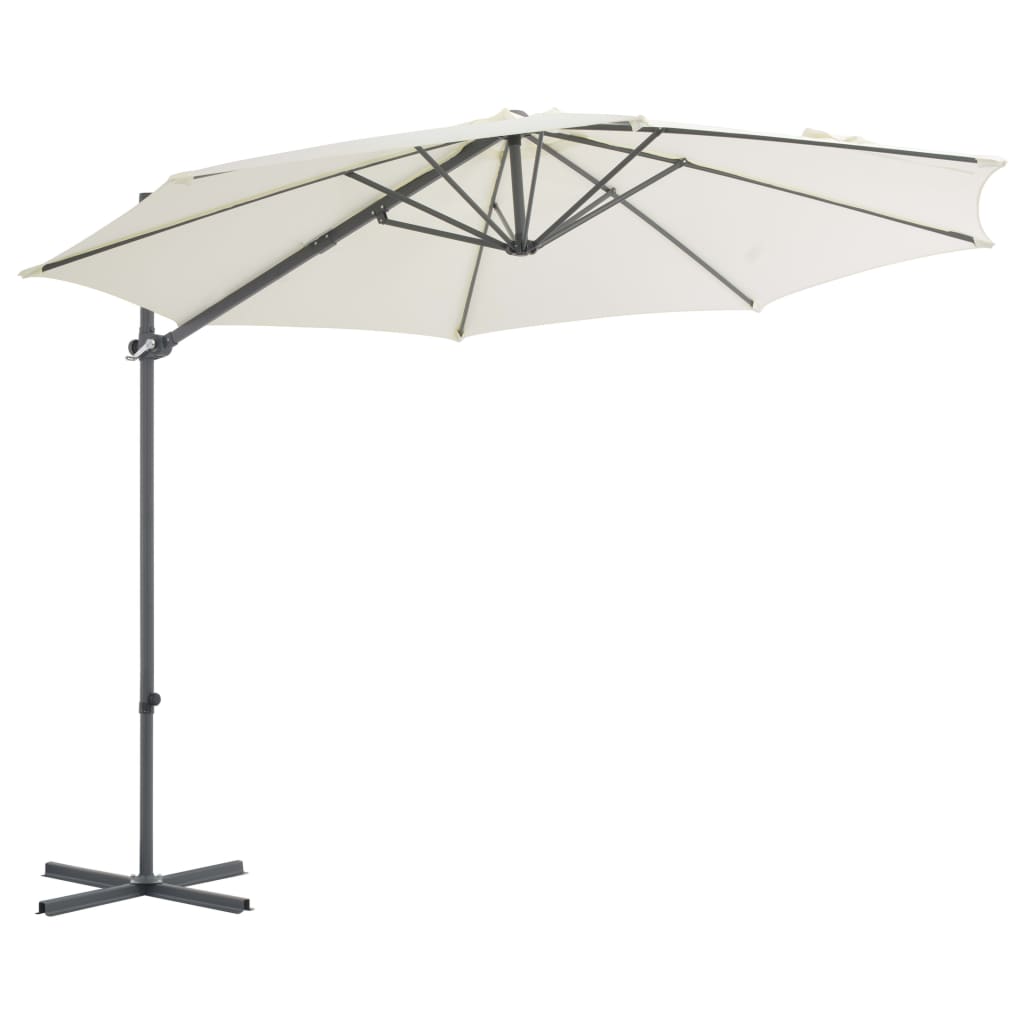 VidaXL Parasol met draagbare voet zandkleurig