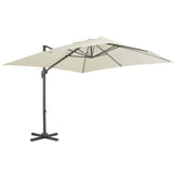Vidaxl parasol met draagbare voet zandkleurig