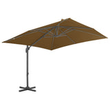 Vidaxl Parasol med bærbar base taupe