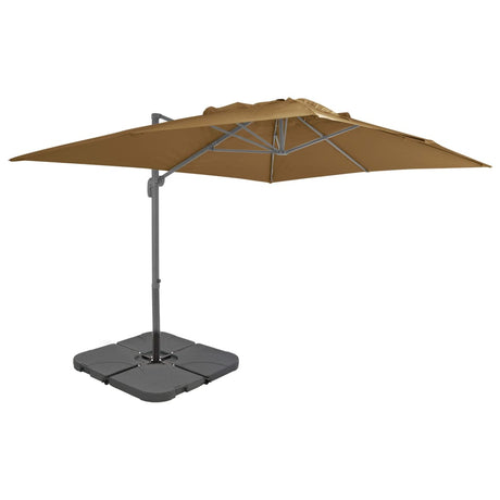 VidaXL Sonnenschirm mit tragbarem Sockel Taupe
