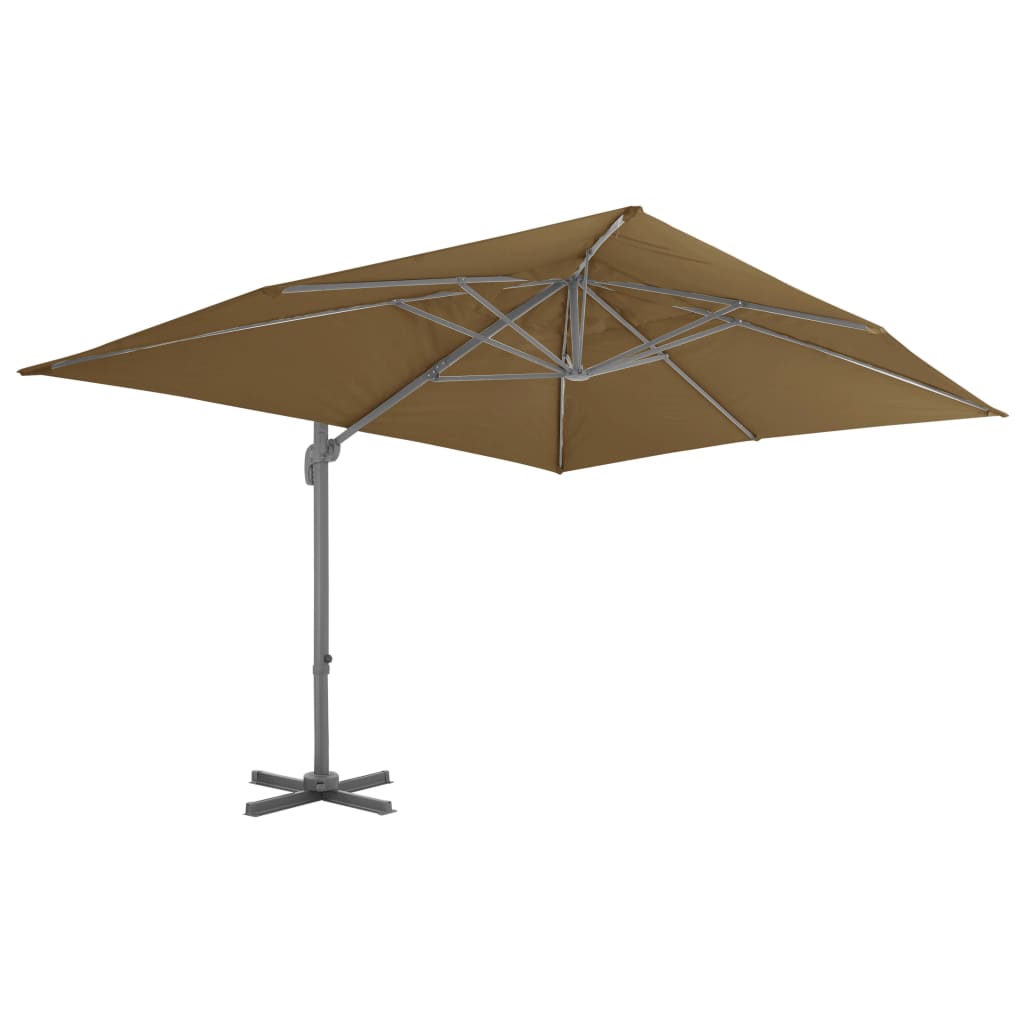 Vidaxl -parasol med bærbar base taupe