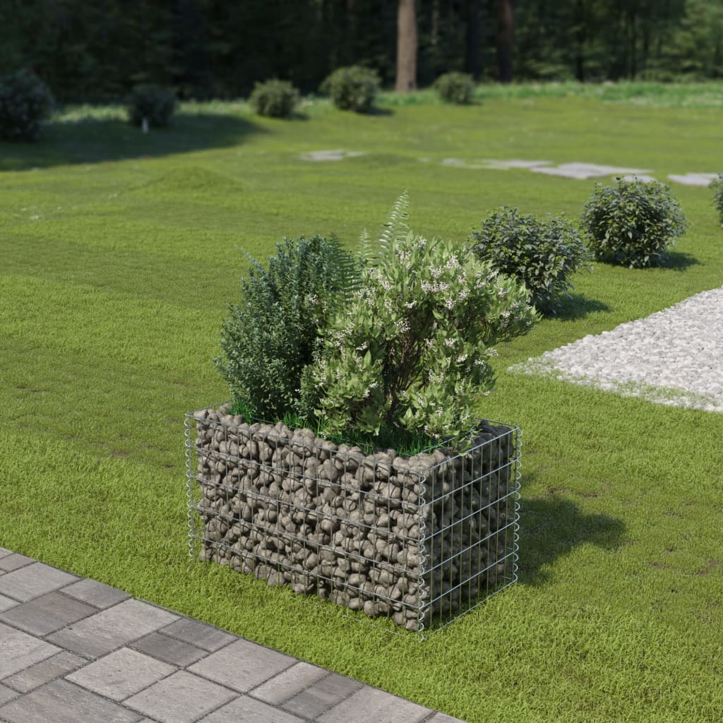 Vidaxl Gabion Planning Box je dvignil 90x50x50 cm pocinkano jeklo