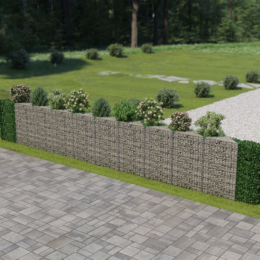 Vidaxl scananskorf Mauer 630X30x100 cm galvaniséiert Stol