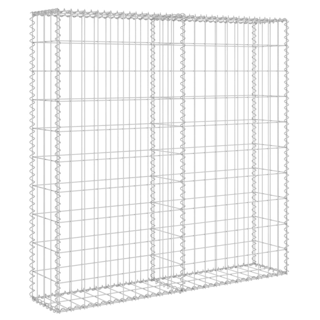 Vidaxl Schanskorf wall with lids 80x20x100 cm galvanized steel