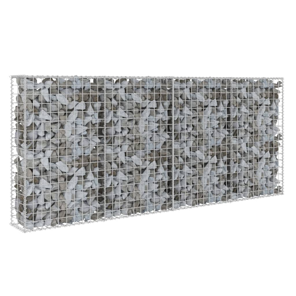 Vidaxl Schanskorf Wall s víčkami 200x20x85 cm galvanizovaná ocel